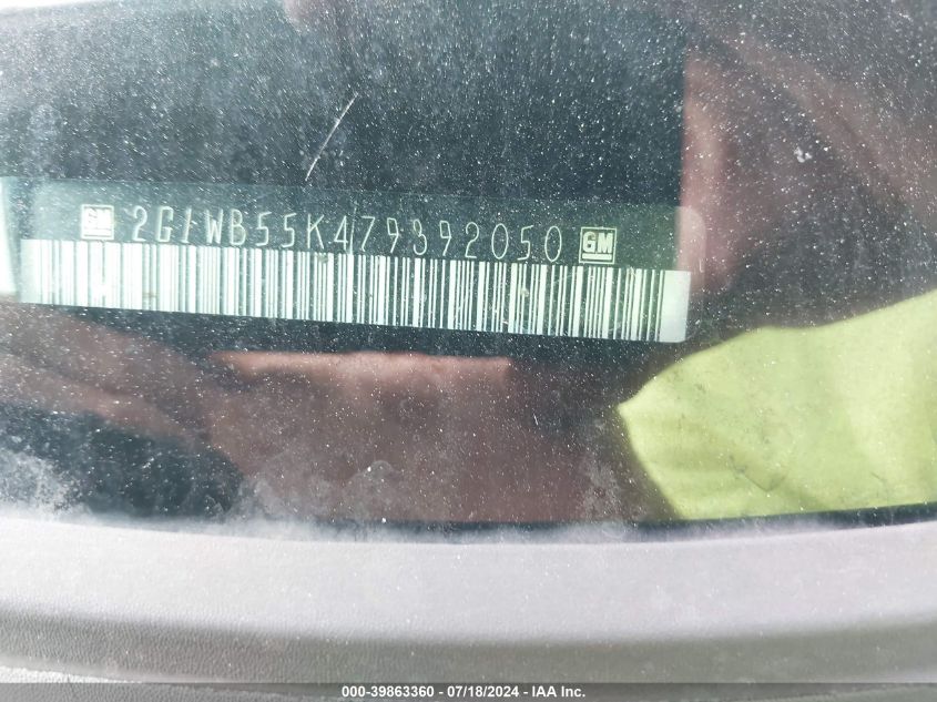 2007 Chevrolet Impala Ls VIN: 2G1WB55K479392050 Lot: 39863360