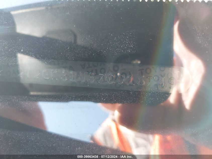 2007 Lexus Rx 350 VIN: 2T2GK31U57C016749 Lot: 39863438