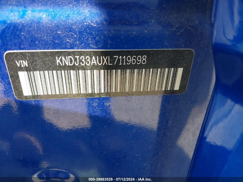 2020 Kia Soul Ex VIN: KNDJ33AUXL7119698 Lot: 39863529