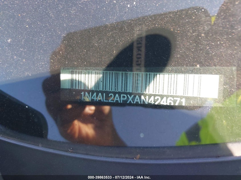 2010 Nissan Altima 2.5 S VIN: 1N4AL2APXAN424671 Lot: 39863533