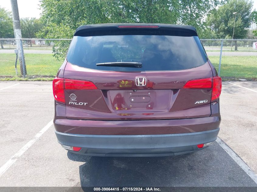 2017 Honda Pilot Lx VIN: 5FNYF6H19HB068182 Lot: 39864415