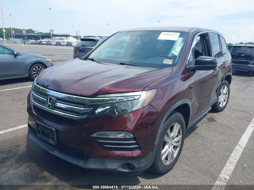 2017 Honda Pilot Lx VIN: 5FNYF6H19HB068182 Lot: 39864415