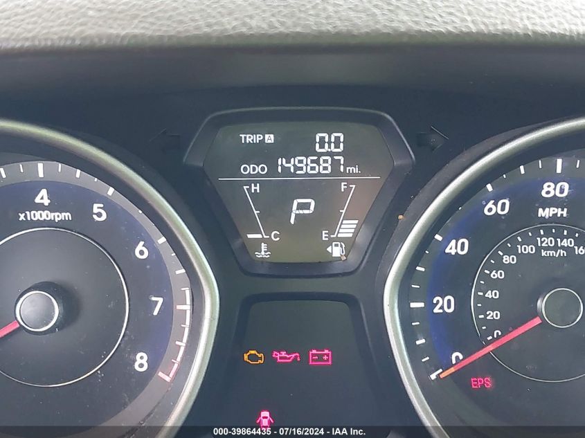 2013 Hyundai Elantra Gls/Limited VIN: 5NPDH4AE4DH234582 Lot: 39864435