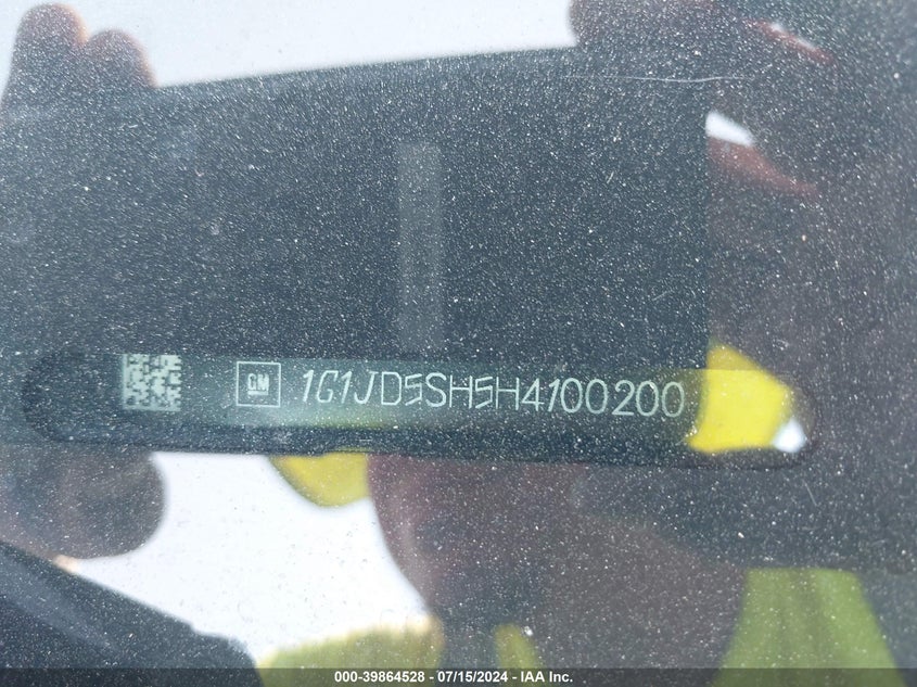 2017 Chevrolet Sonic Lt Auto VIN: 1G1JD5SH5H4100200 Lot: 39864528