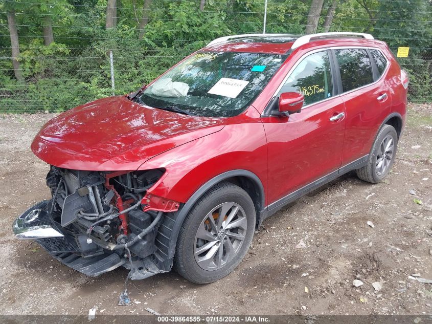 2016 Nissan Rogue Sl VIN: 5N1AT2MV2GC737315 Lot: 39864555