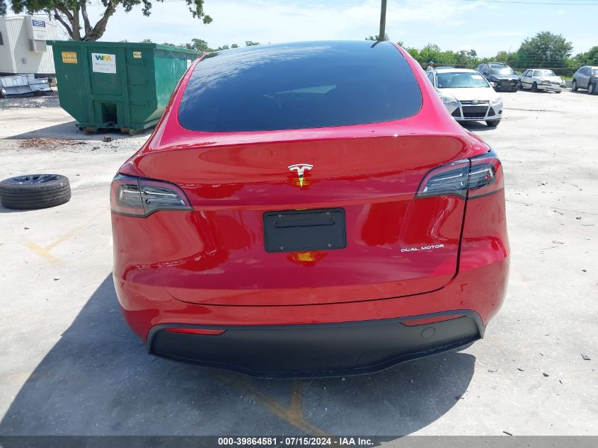 2022 Tesla Model Y Long Range Dual Motor All-Wheel Drive VIN: 7SAYGDEE3NA021265 Lot: 39864581