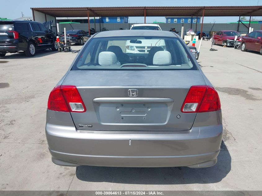 2004 Honda Civic Lx VIN: 2HGES16554H597819 Lot: 39864613
