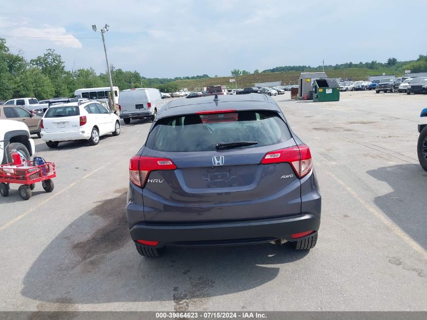 2016 Honda Hr-V Lx VIN: 3CZRU6H36GM705111 Lot: 39864623