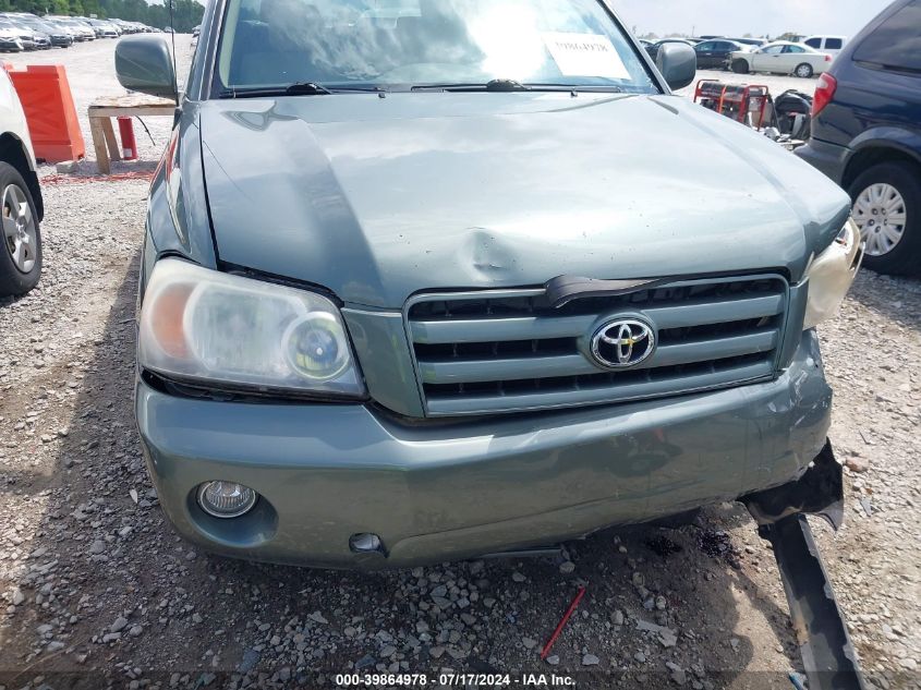 2005 Toyota Highlander V6 VIN: JTEGP21A950072394 Lot: 39864978