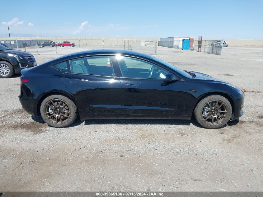 2023 Tesla Model 3 Rear-Wheel Drive VIN: 5YJ3E1EA2PF551340 Lot: 39865134