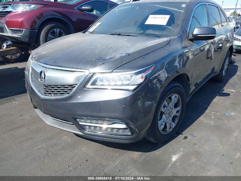 2016 Acura Mdx Technology Acurawatch Plus Packages/Technology Package VIN: 5FRYD3H45GB013174 Lot: 39865418