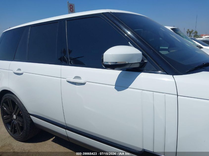 2014 Land Rover Range Rover 3.0L V6 Supercharged Hse VIN: SALGS2VF9EA125056 Lot: 39865423