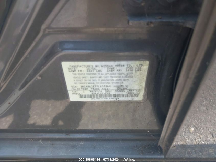 2007 Nissan Sentra 2.0Sl VIN: 3N1AB61E97L618364 Lot: 39865435