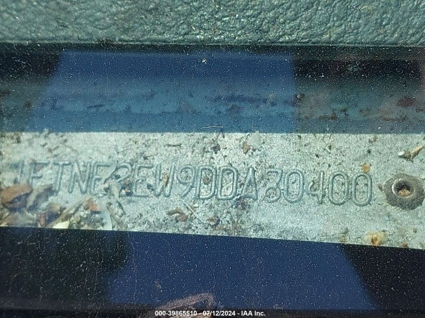 2013 Ford E-250 Commercial VIN: 1FTNE2EW9DDA80400 Lot: 39865510