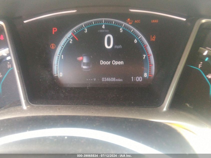 2020 Honda Civic Touring VIN: 19XFC1F91LE021206 Lot: 39865534