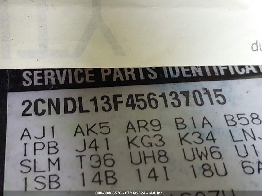 2005 Chevrolet Equinox Ls VIN: 2CNDL13F456137015 Lot: 39865576