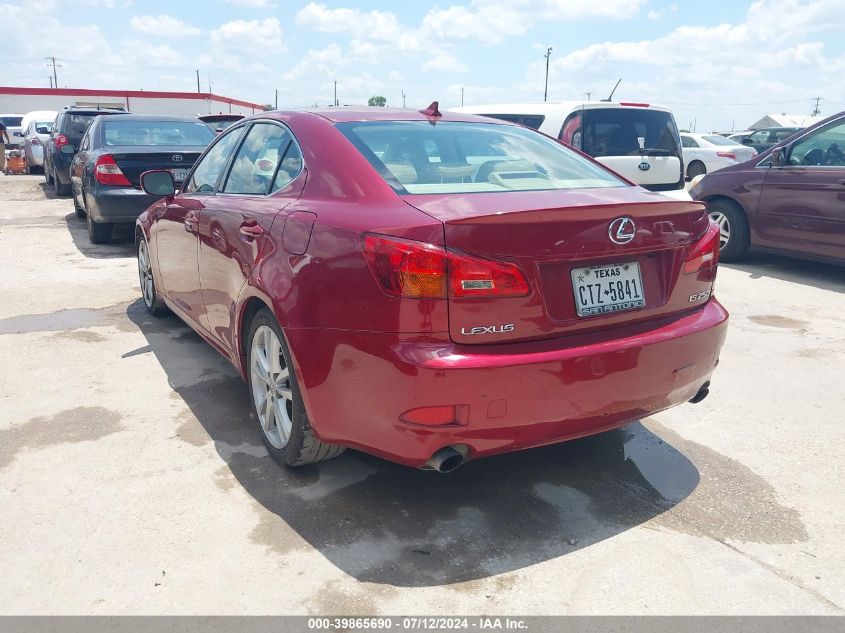 2007 Lexus Is 250 VIN: JTHBK262272033232 Lot: 39865690