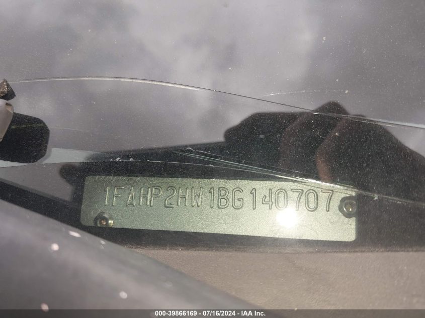 2011 Ford Taurus Sel VIN: 1FAHP2HW1BG140707 Lot: 39866169