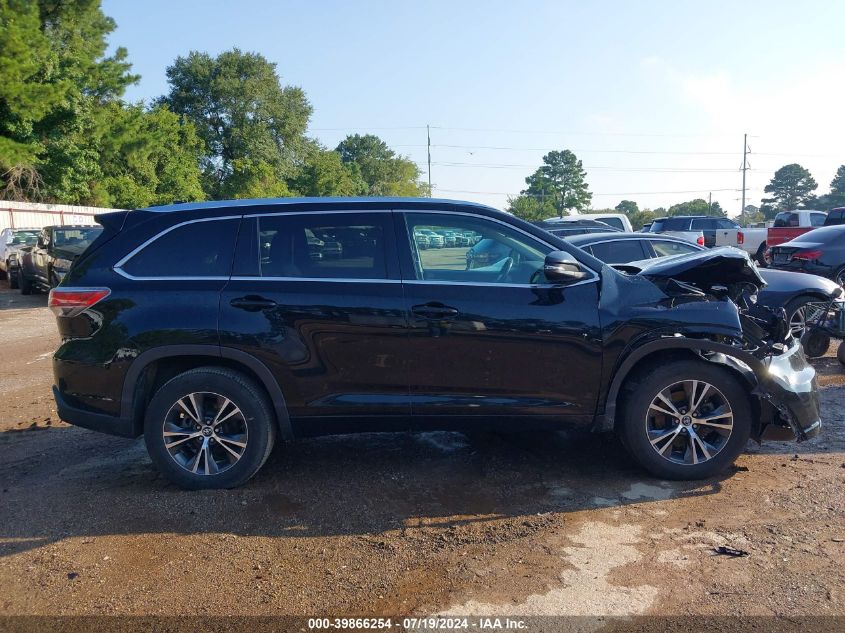 2016 Toyota Highlander Xle V6 VIN: 5TDKKRFH2GS186815 Lot: 39866254