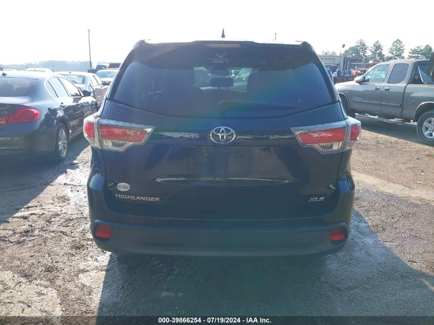 2016 Toyota Highlander Xle V6 VIN: 5TDKKRFH2GS186815 Lot: 39866254