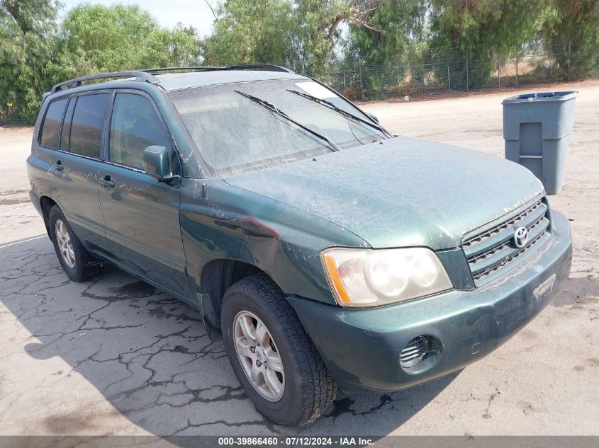 2003 Toyota Highlander V6 VIN: JTEGF21A730074788 Lot: 39866460