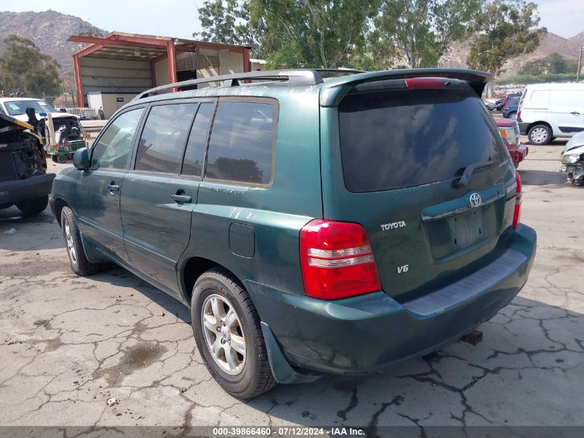 2003 Toyota Highlander V6 VIN: JTEGF21A730074788 Lot: 39866460