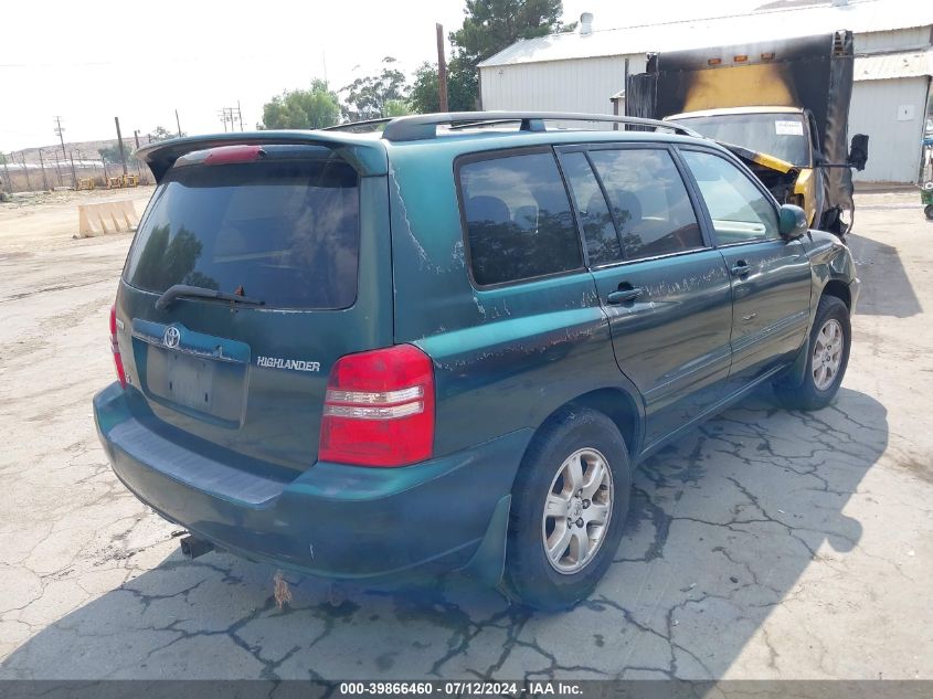 2003 Toyota Highlander V6 VIN: JTEGF21A730074788 Lot: 39866460