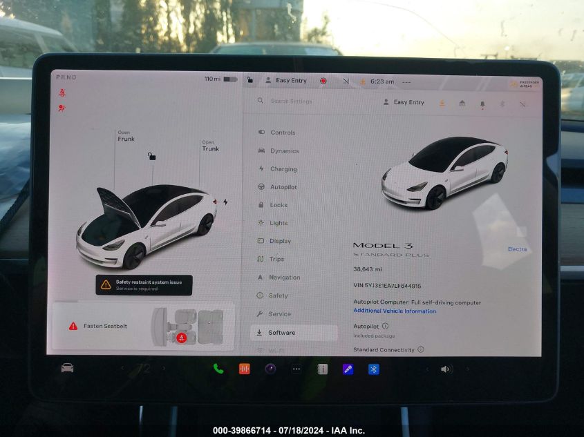 2020 TESLA MODEL 3 STANDARD RANGE PLUS REAR-WHEEL DRIVE/STANDARD RANGE REAR-WHEEL DRIVE - 5YJ3E1EA7LF644915