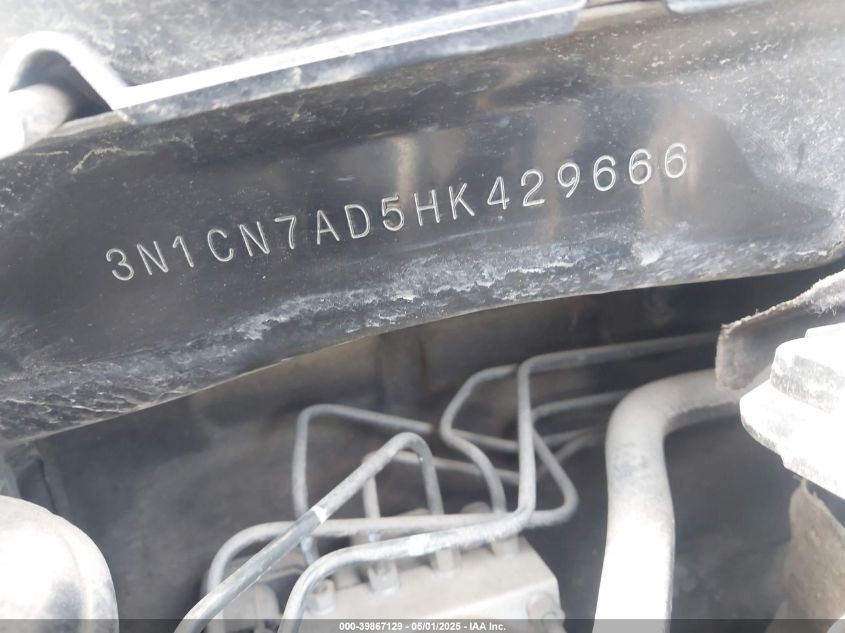 2017 Nissan Versa VIN: 3N1CN7AD5HK429666 Lot: 39867129