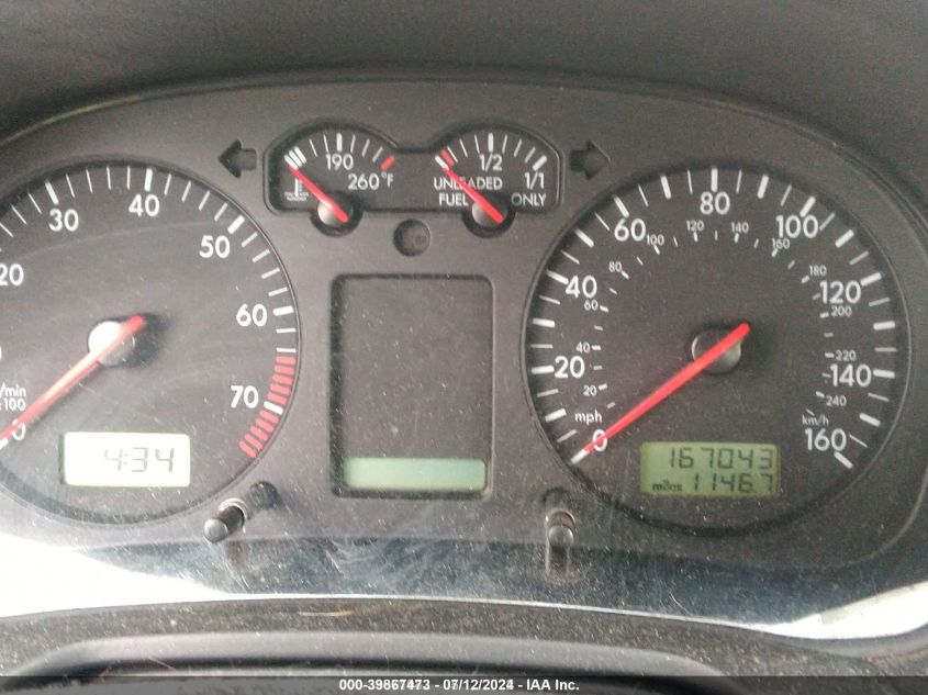 2000 Volkswagen Jetta Gls VIN: 3VWSC29M2YM046100 Lot: 39867473