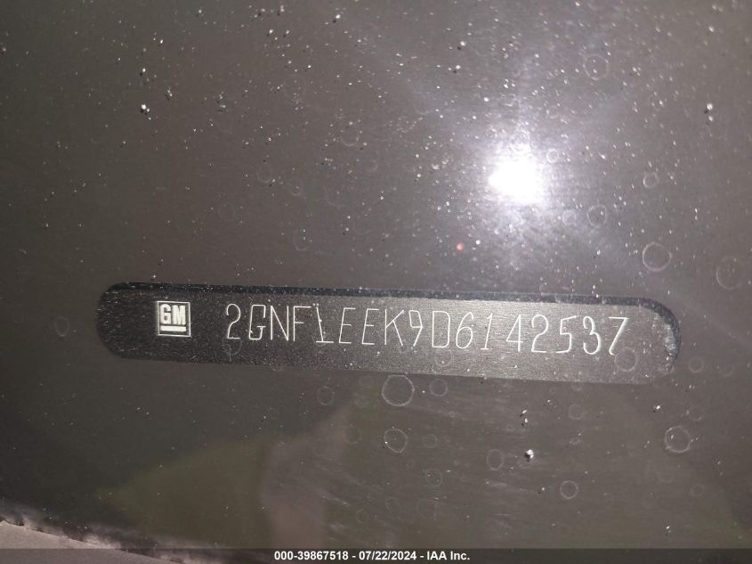 2013 Chevrolet Equinox 1Lt VIN: 2GNFLEEK9D6142537 Lot: 39867518