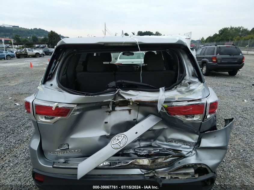 2015 Toyota Highlander Xle V6 VIN: 5TDJKRFH5FS091353 Lot: 39867761