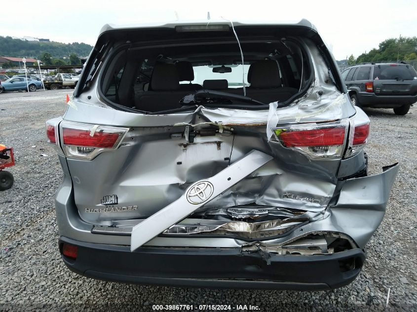 2015 Toyota Highlander Xle V6 VIN: 5TDJKRFH5FS091353 Lot: 39867761