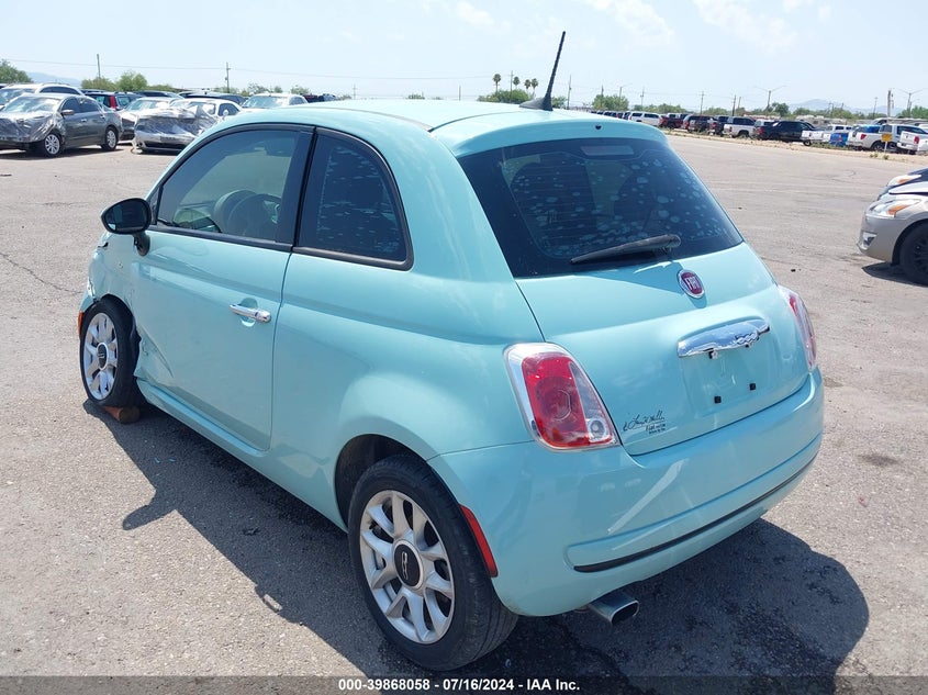 2017 Fiat 500 Pop VIN: 3C3CFFKR3HT697905 Lot: 39868058