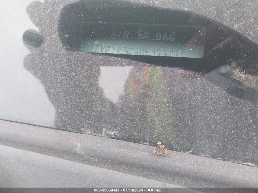 2006 Ford Mustang Gt VIN: 1ZVFT85H465199111 Lot: 39868347