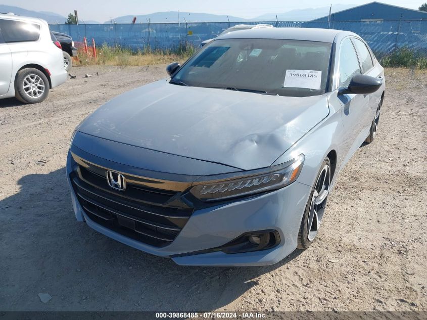 2021 Honda Accord Sport VIN: 1HGCV1F34MA100240 Lot: 39868485