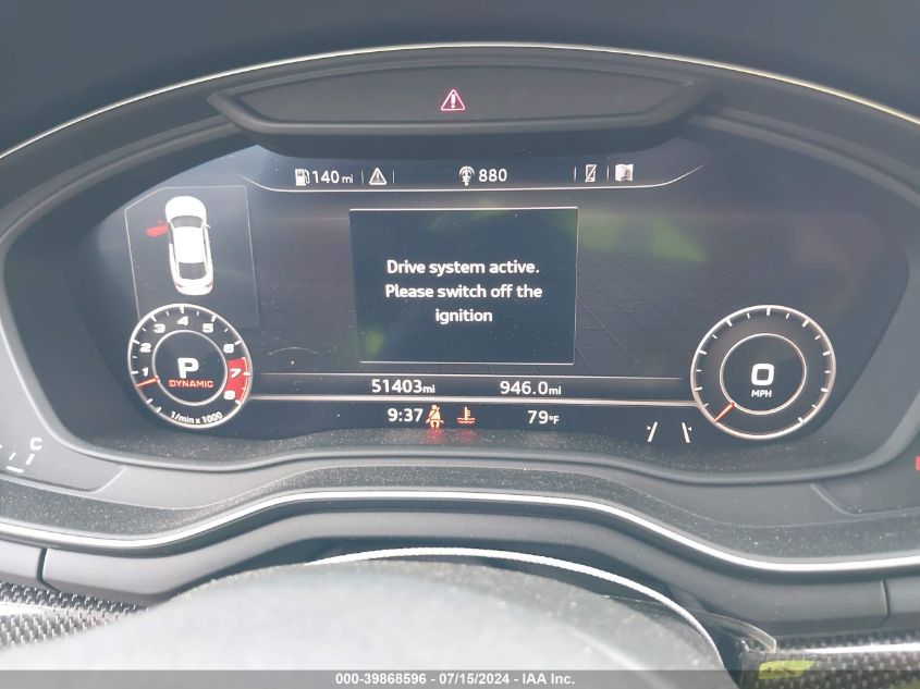 2018 Audi S5 3.0T Premium Plus VIN: WAUC4CF57JA085482 Lot: 39868596