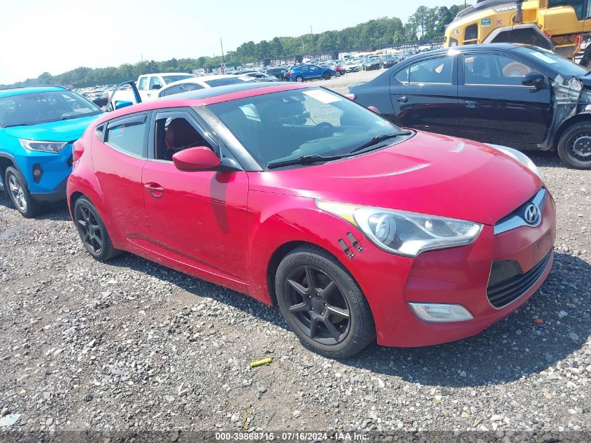 2012 Hyundai Veloster Base W/Red/Black VIN: KMHTC6AD7CU048371 Lot: 39868715