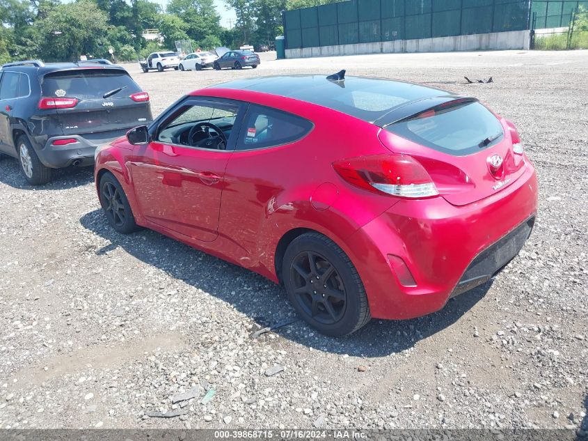 2012 Hyundai Veloster Base W/Red/Black VIN: KMHTC6AD7CU048371 Lot: 39868715