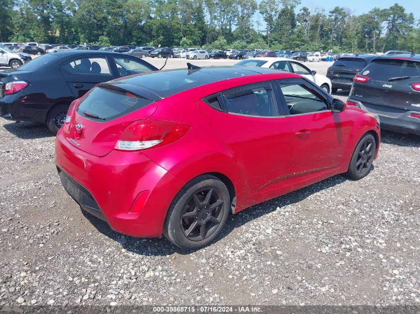 2012 Hyundai Veloster Base W/Red/Black VIN: KMHTC6AD7CU048371 Lot: 39868715