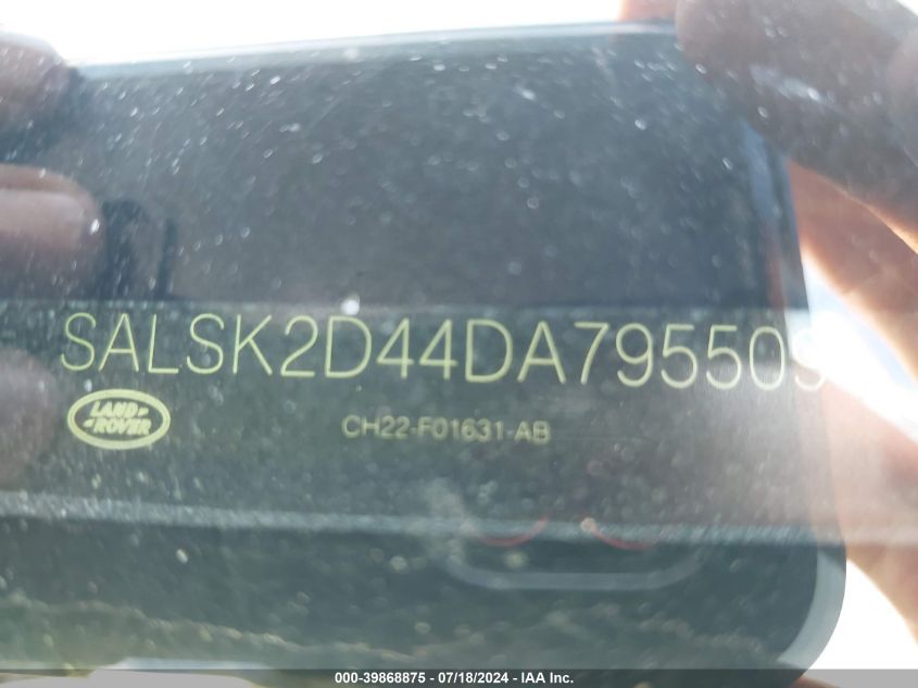2013 Land Rover Range Rover Sport Lux VIN: SALSK2D44DA795509 Lot: 39868875