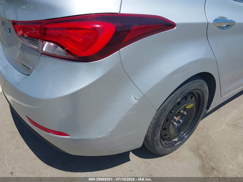 2014 Hyundai Elantra Limited VIN: 5NPDH4AE5EH509877 Lot: 39869351