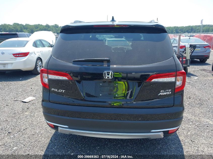 2021 Honda Pilot Awd Elite VIN: 5FNYF6H02MB070017 Lot: 39869363