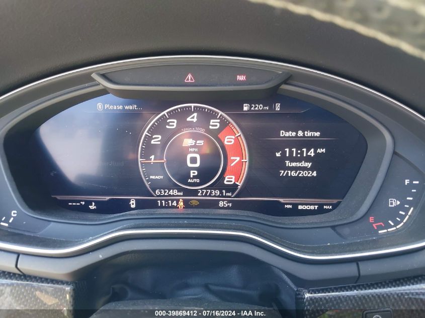 2018 Audi S5 3.0T Premium Plus VIN: WAUR4AF51JA012395 Lot: 39869412