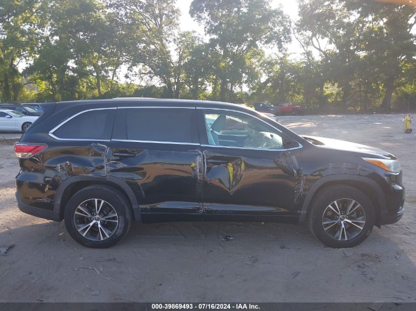 2016 Toyota Highlander Le VIN: 5TDZARFH9GS018106 Lot: 39869493