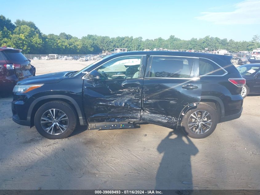 2016 Toyota Highlander Le VIN: 5TDZARFH9GS018106 Lot: 39869493