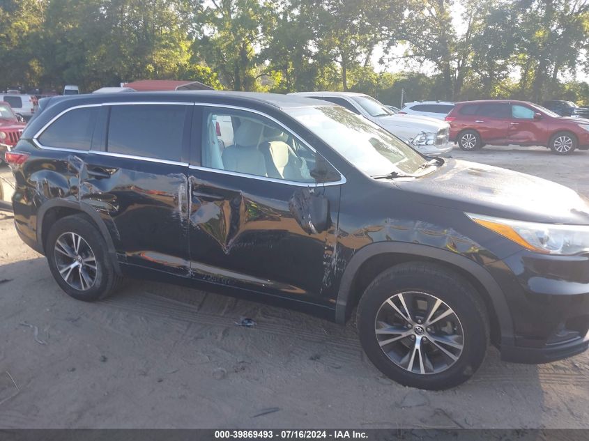 2016 Toyota Highlander Le VIN: 5TDZARFH9GS018106 Lot: 39869493