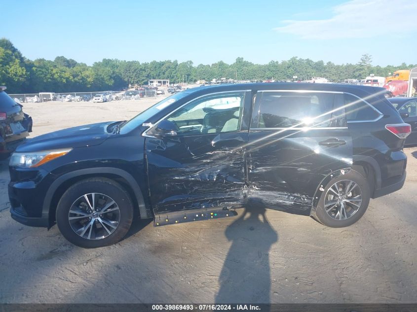 2016 Toyota Highlander Le VIN: 5TDZARFH9GS018106 Lot: 39869493