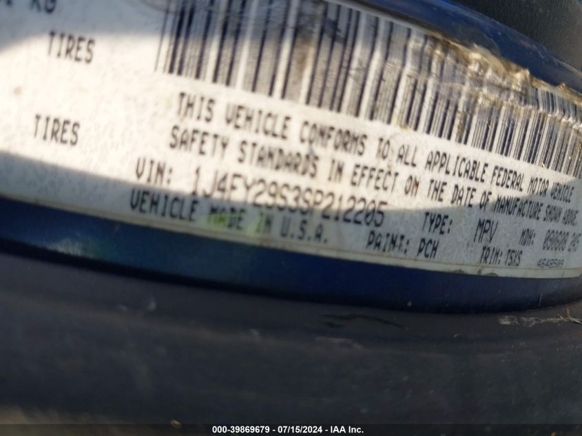 1995 Jeep Wrangler / Yj Se VIN: 1J4FY29S3SP212205 Lot: 39869679