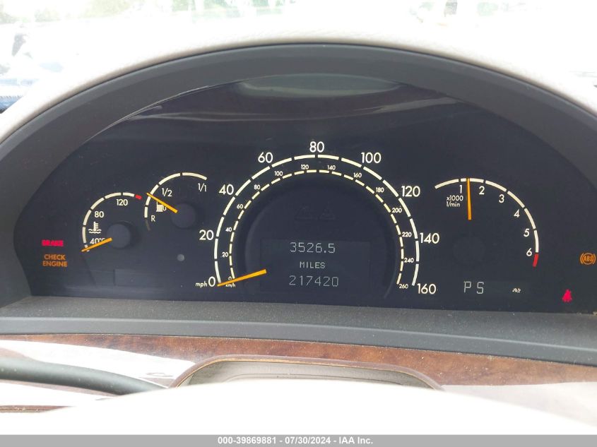 2000 Mercedes-Benz S 500 VIN: WDBNG75J9YA060973 Lot: 39869881